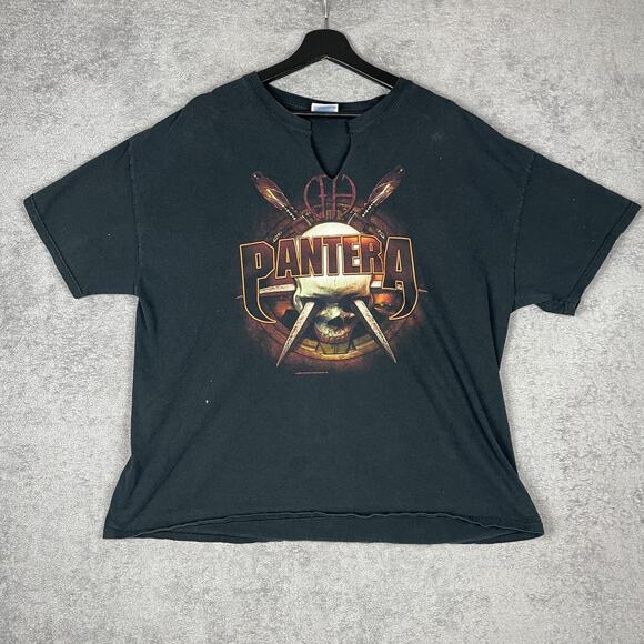 Vintage Pantera Shirt Mens 2XL Black 2003 Metal Band Graphic Double Sided 00s - Picture 1 of 14